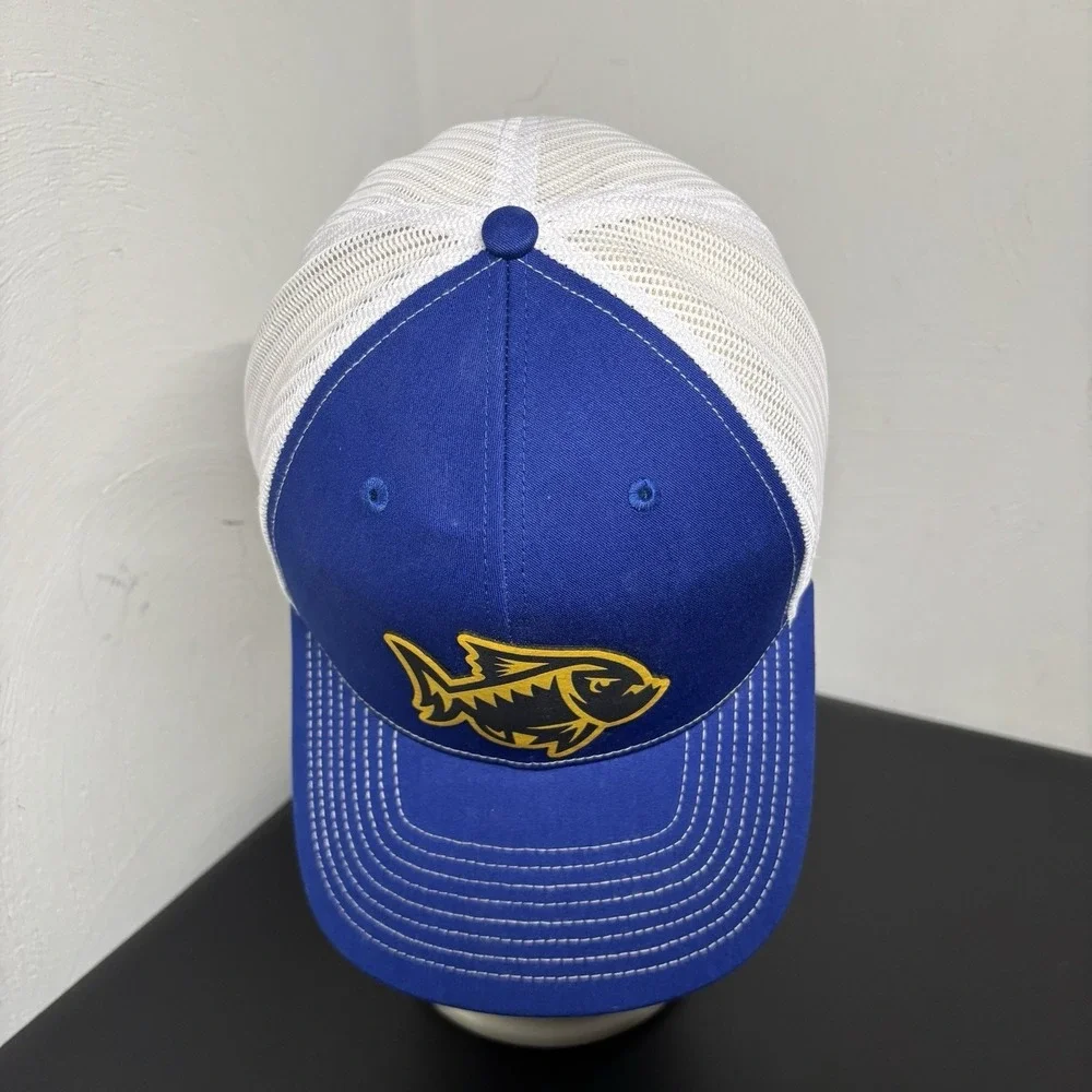 Big Fish Trucker Hat Snapback‎ Cap Blue White Adult OSFM Fishing Richardson Mesh